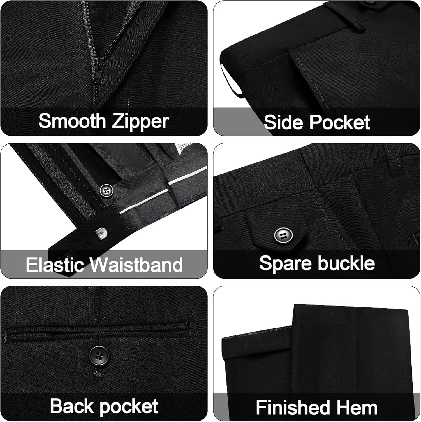 Mens Tuxedo Suit Set 3 Piece Slim Fit Suits Wedding Prom Suits Patch Pockets Blazer Vest Pants Set with Bow Tie