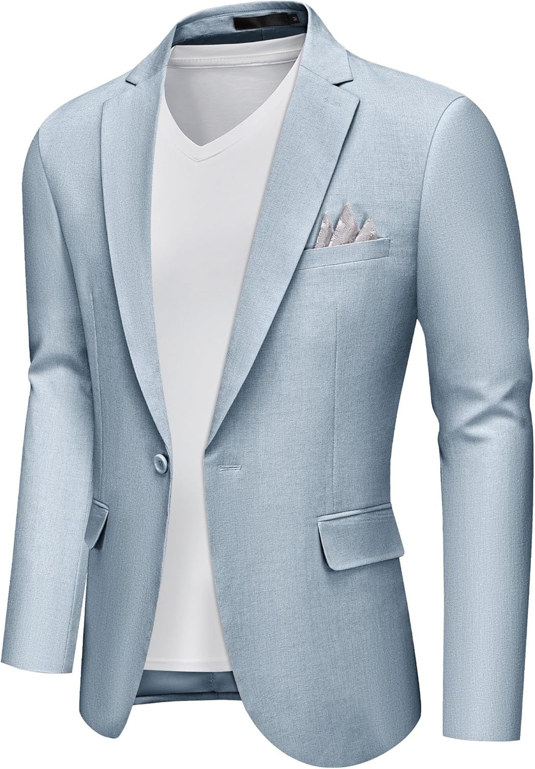 Men'S Slim Fit Blazer Jackets Suit One Button Lightweight Sport Coats Casual Blazer