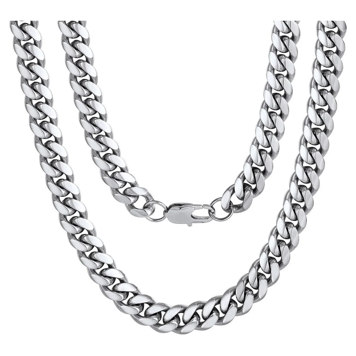 Men Jewelry Hiphop Cuban Chain Stainless Steel Necklace 26Inch 10MM Silver Color Mens Gifts for Dad