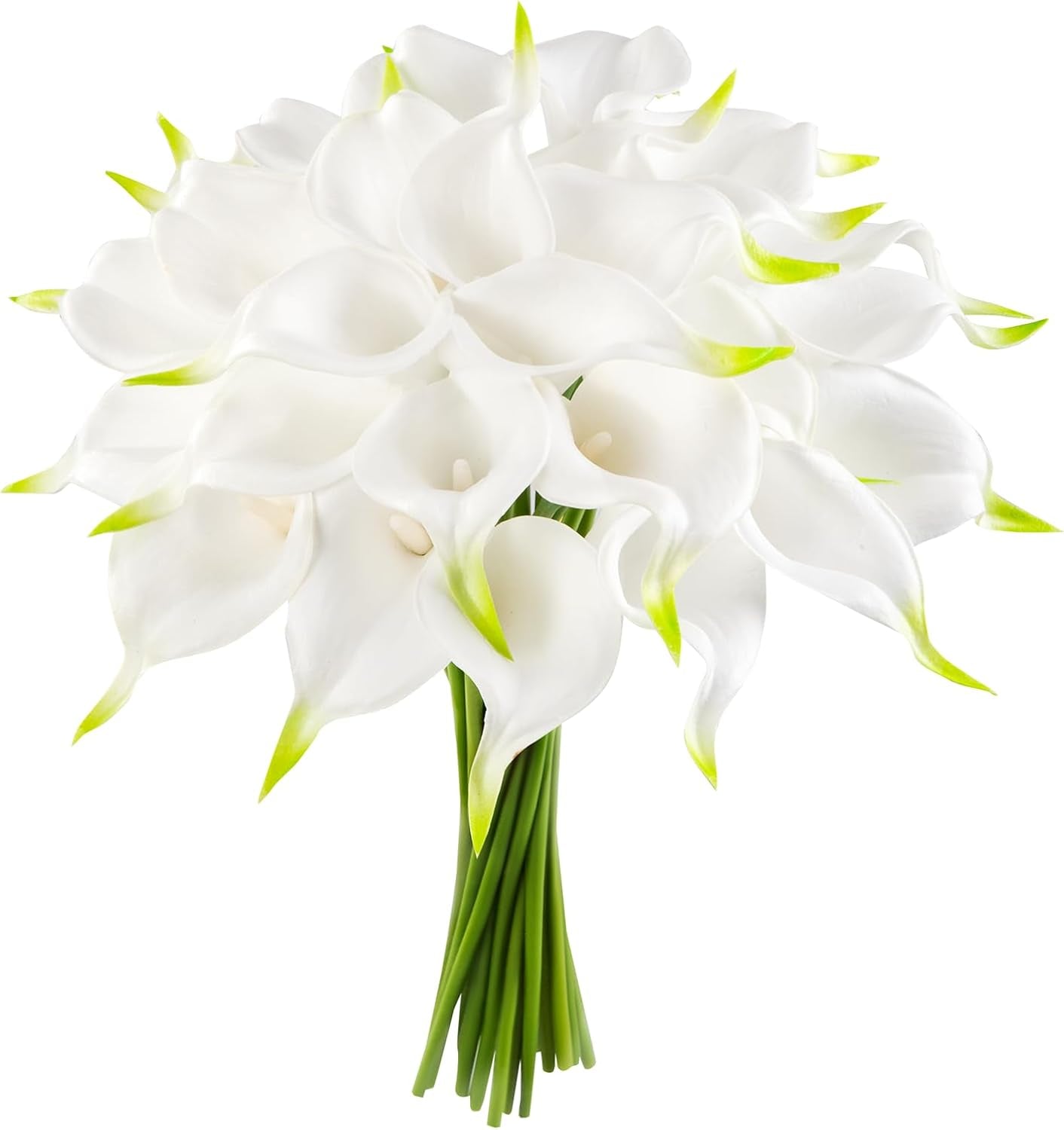 20 Pack 14" Real Touch Artificial Calla Lily - Latex Wedding Flowers for Centerpieces, Bridal Arches, Home Decor (White)