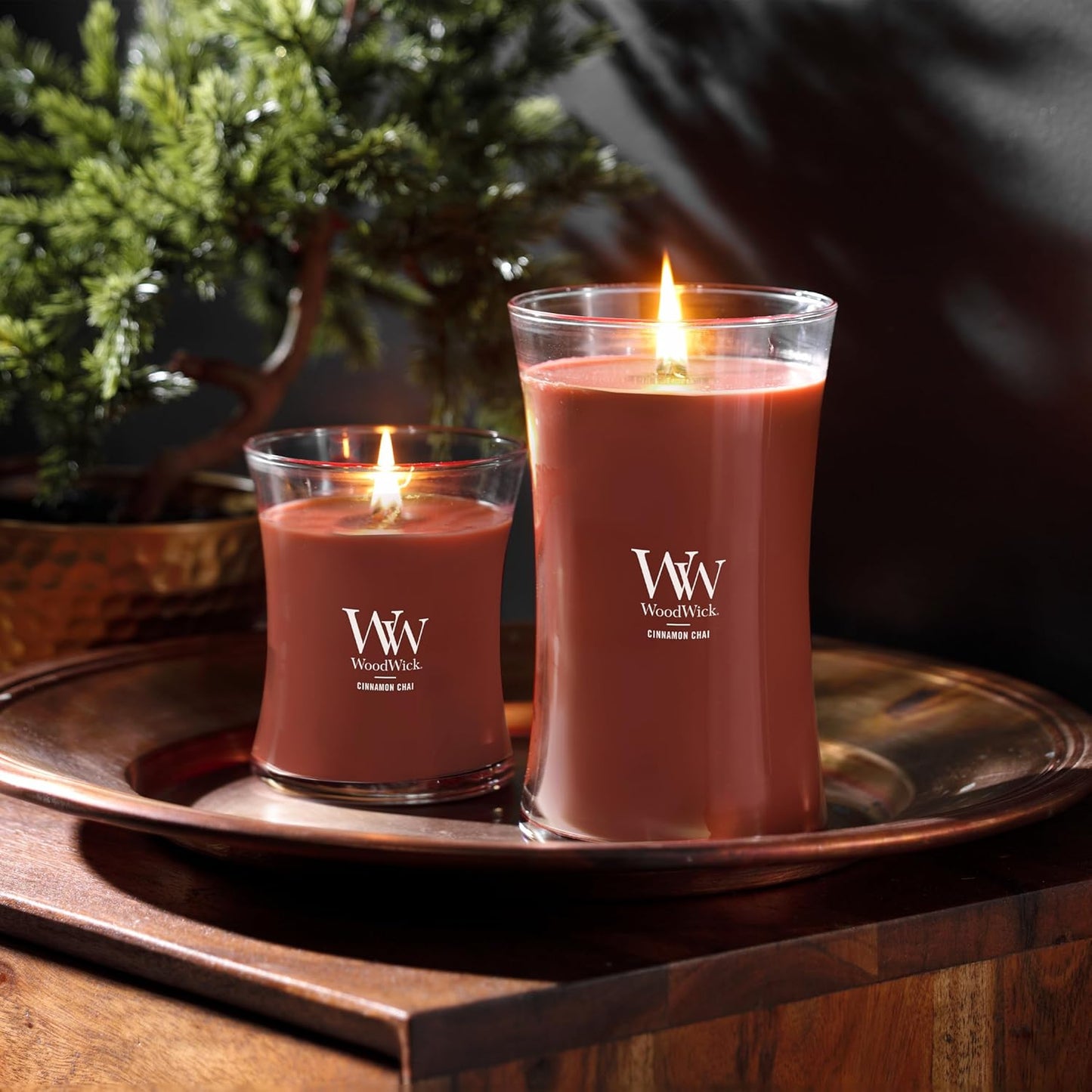 Cinnamon Chai Scented Large Hourglass Candle, Crackles as It Burns, Perfect for Gifting, 21Oz