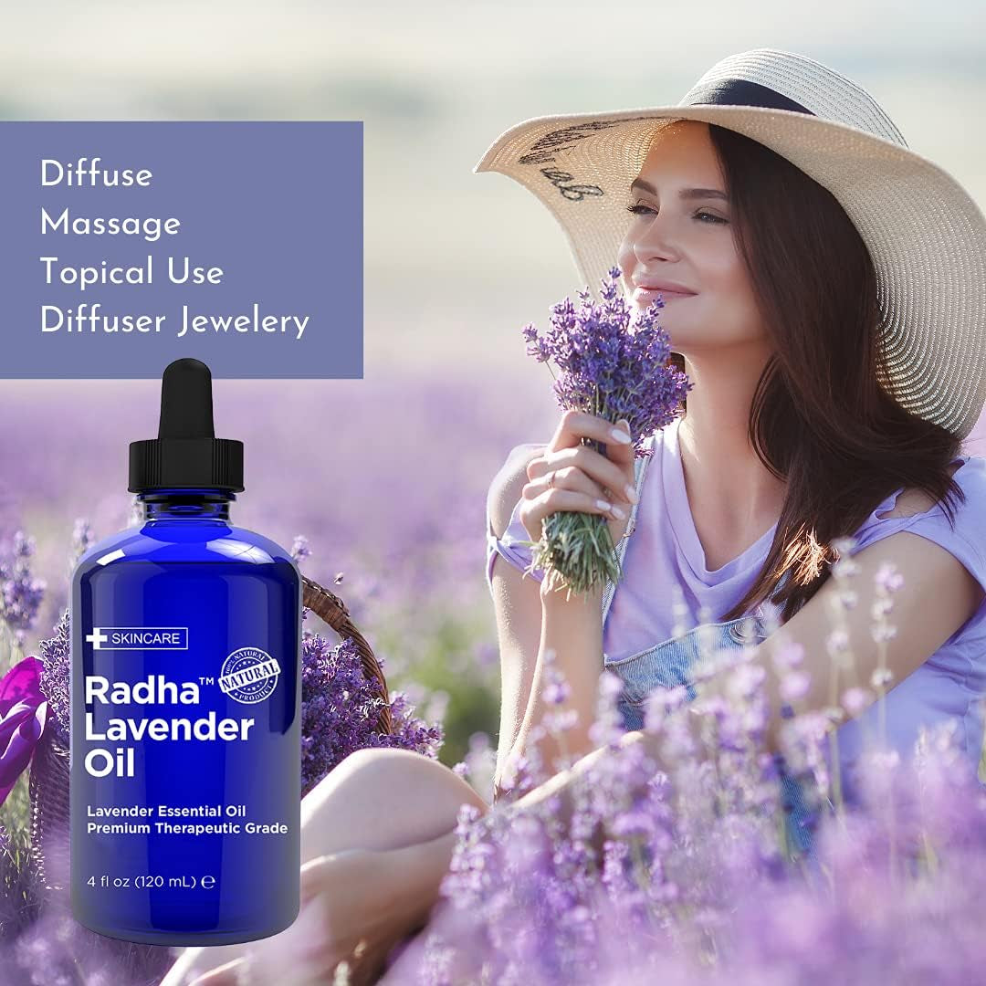 - Lavender Essential Oil 4Oz - Premium Therapeutic Grade, Steam Distilled for Aromatherapy, Relaxation, Laundry, Meditation, Massage, Yoga, Relief