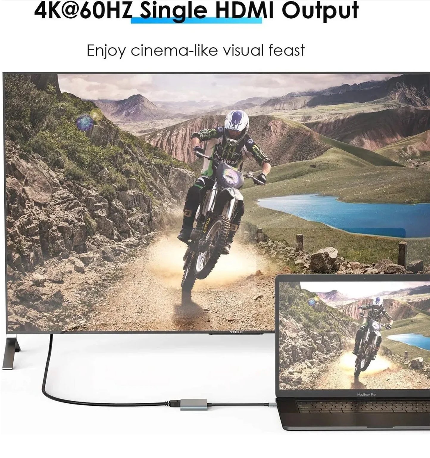 USB C to Dual HDMI Adapter, 2 in 1 USB C Dual HDMI Monitor Adapter 4K@60Hz,Usb C Hub to 2 HDMI Splitter Dual Monitors Adapter for Macbook/Chromebook Pixel/Lenovo/Surface