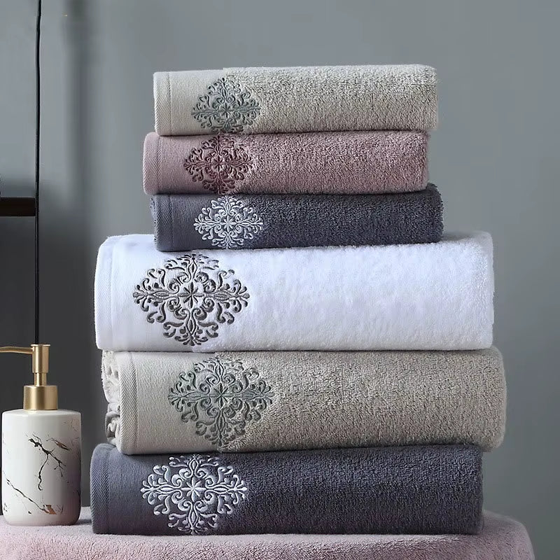 New Luxury Embroidery Adult Bath Towels Bathroom 140*80 Cm Large Soft Cover Hotel for Home Blanket Decoration Terry Wedding Gift