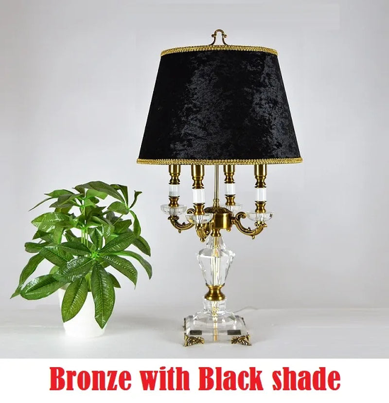 Luxury Crystal Table Lamp Lighting Bedroom Bedside Lights Luxury Fashion Crystal Lamp Abajur Bedside Hotel Room K9 Luxury