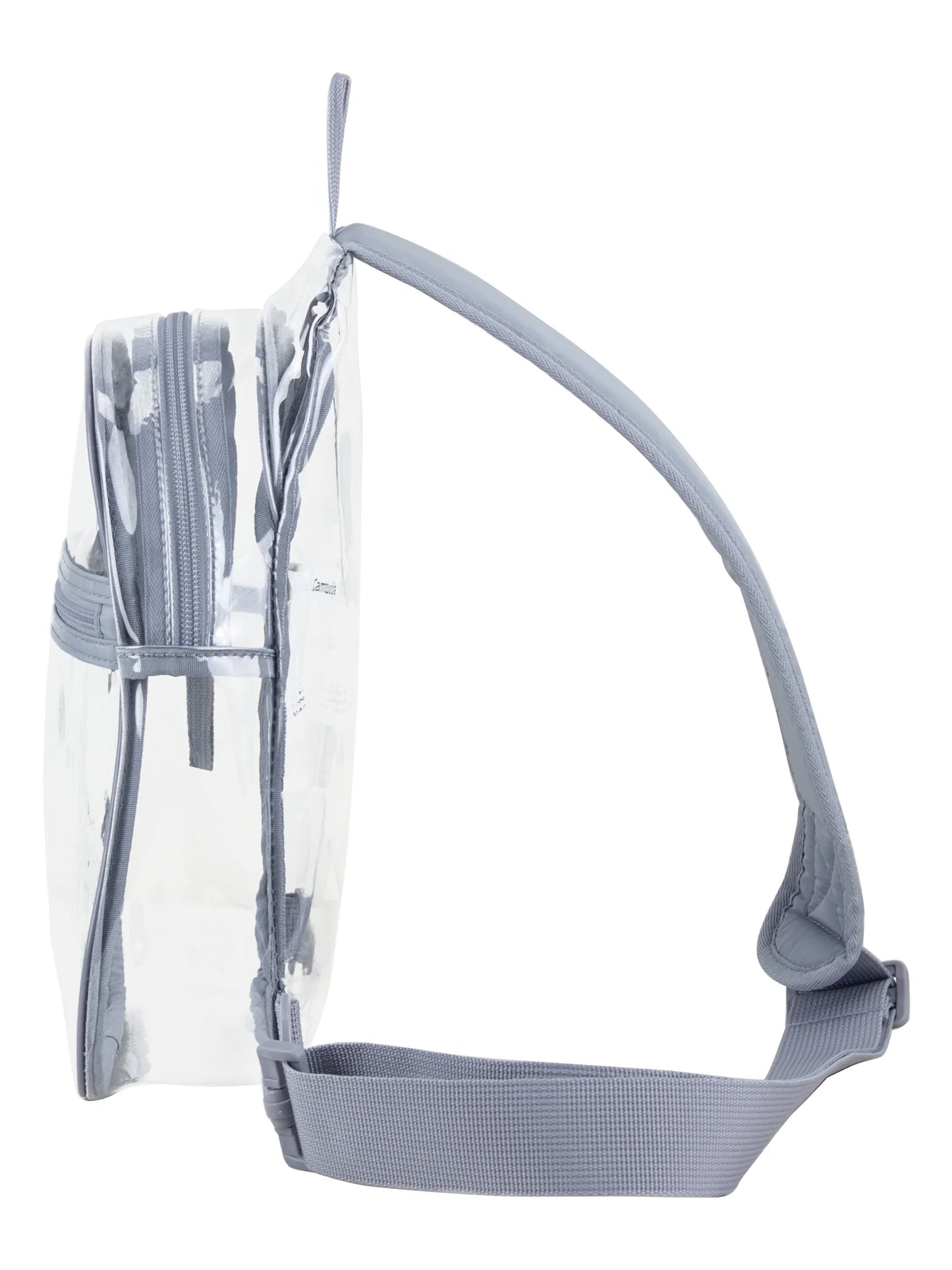 Unisex Clear Sling Stadium Approved Bag, Grey Trim