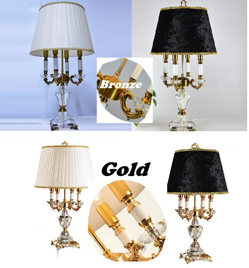Luxury Crystal Table Lamp Lighting Bedroom Bedside Lights Luxury Fashion Crystal Lamp Abajur Bedside Hotel Room K9 Luxury