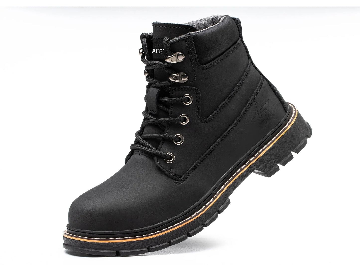 Steel Toe Work Boots for Men Waterproof Safety Shoes Nonslip Construction Work Shoes Anti-Slip Outdoor Ankle Boots