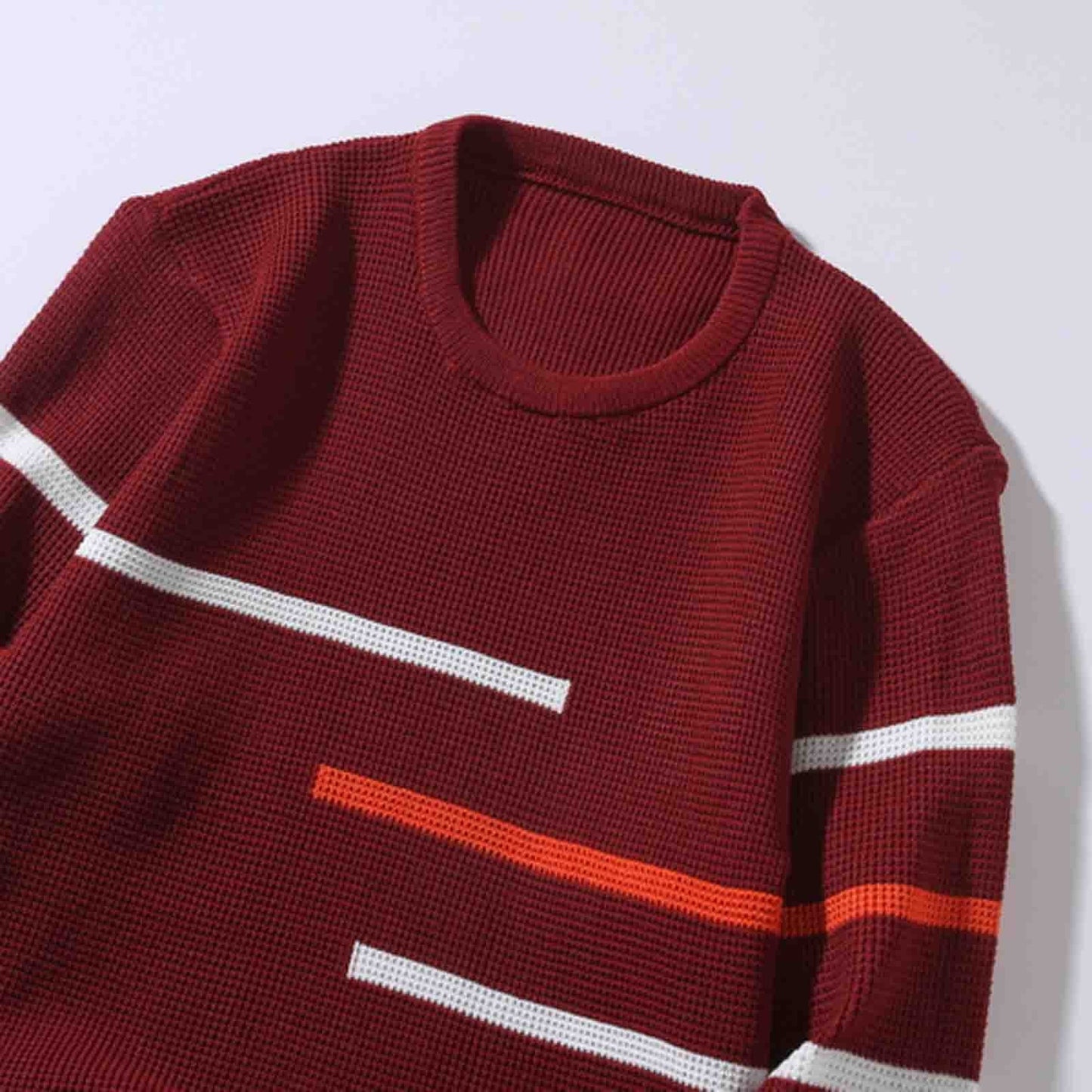 2022 New Men Parka Jackets Male Autumn and Winter Wool Sweater round Neck Pullover Bottoming Shirt Color Matching All Matching High Neck Top