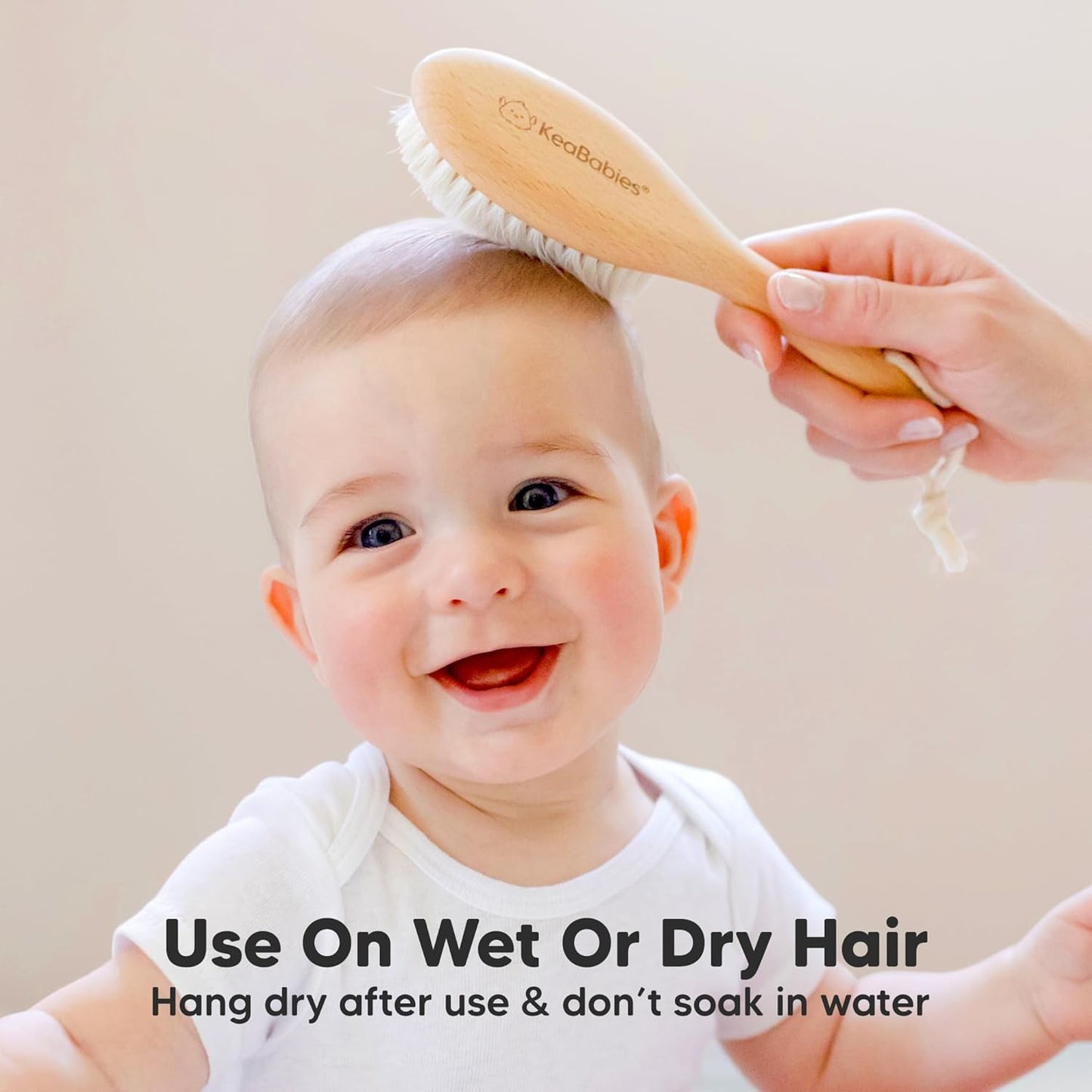 Wooden Baby Hair Brush - Cradle Cap Baby Brush with Soft Goat Bristles, Perfect Gentle Scalp Newborn Comb for Infant, Girls, Boys, Bath Essentials (Walnut, Oval)