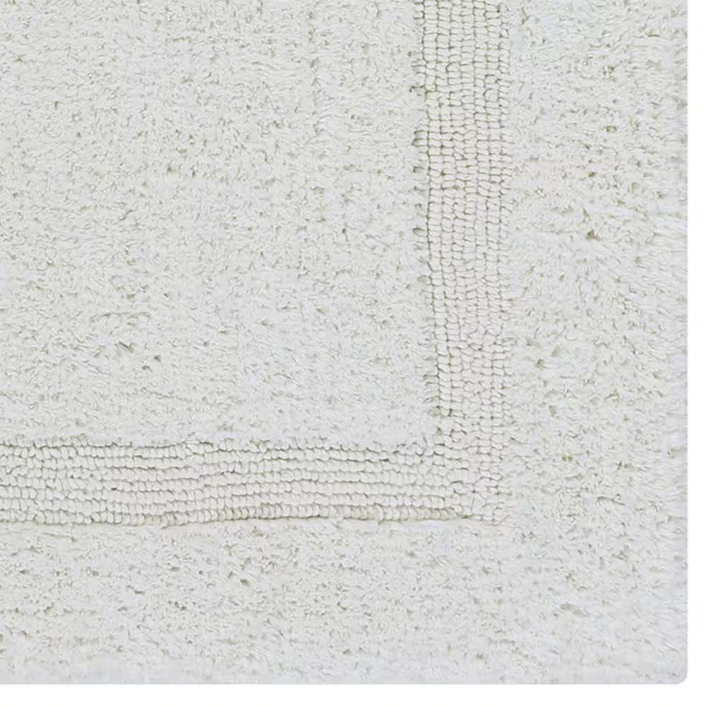 Lux Collection Ivory 30 In. X 30 In. 100% Cotton Reversible Race Track Pattern Bath Rug