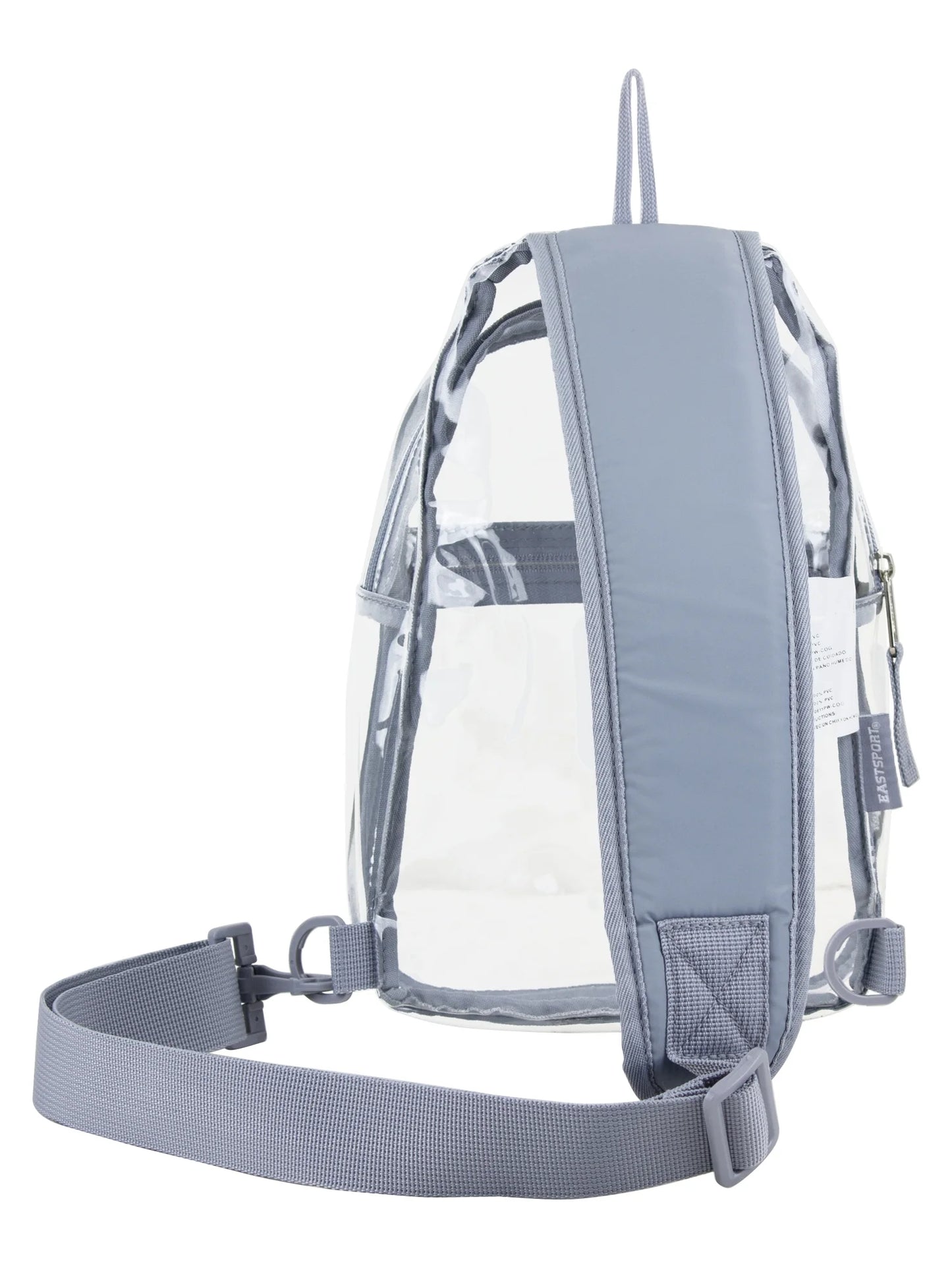 Unisex Clear Sling Stadium Approved Bag, Grey Trim