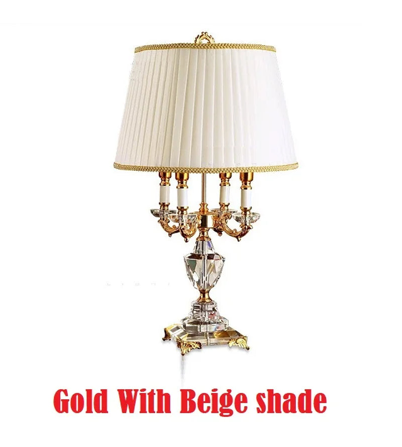 Luxury Crystal Table Lamp Lighting Bedroom Bedside Lights Luxury Fashion Crystal Lamp Abajur Bedside Hotel Room K9 Luxury