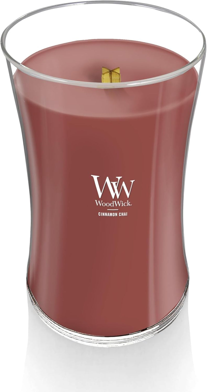Cinnamon Chai Scented Large Hourglass Candle, Crackles as It Burns, Perfect for Gifting, 21Oz