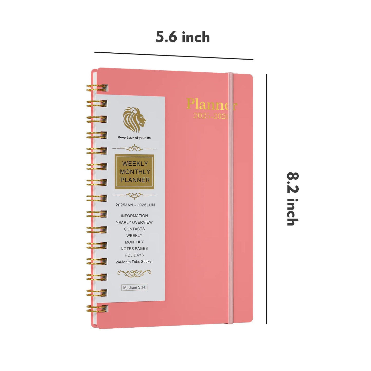 2025-2026 Planner - Academic Weekly & Monthly Planner 2025-2026 with Monthly Tabs, 5.6" X 8.2", Jan. 2025 - Jue 2026, Flexible Cover, Wirebound Month Label