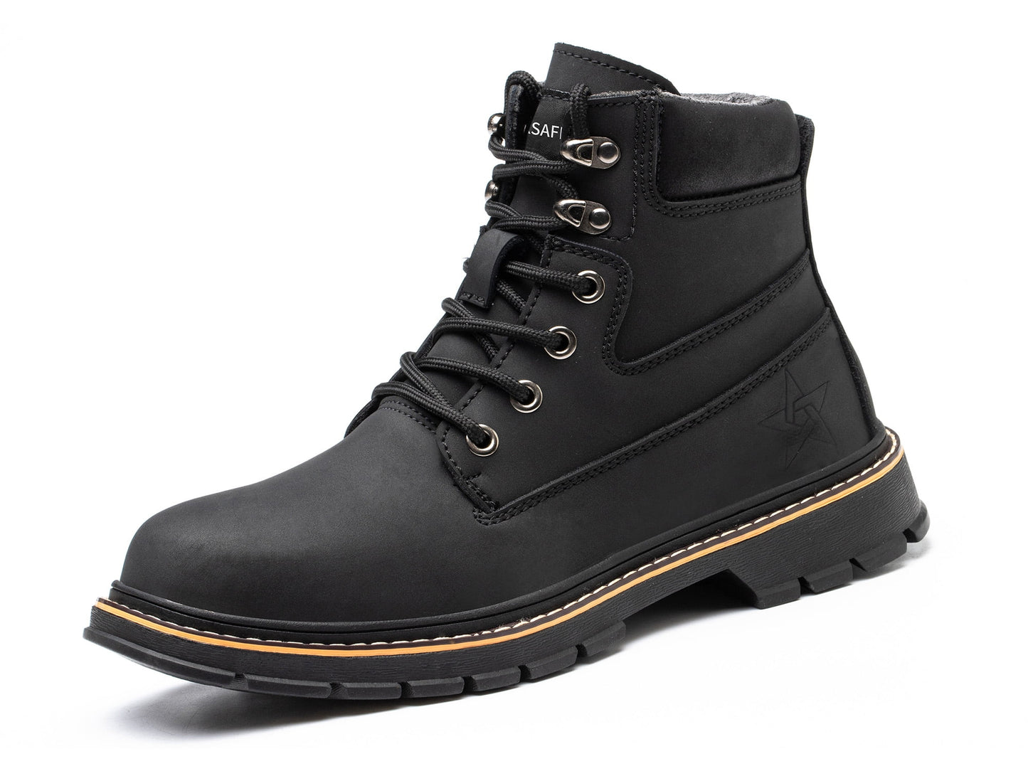 Steel Toe Work Boots for Men Waterproof Safety Shoes Nonslip Construction Work Shoes Anti-Slip Outdoor Ankle Boots