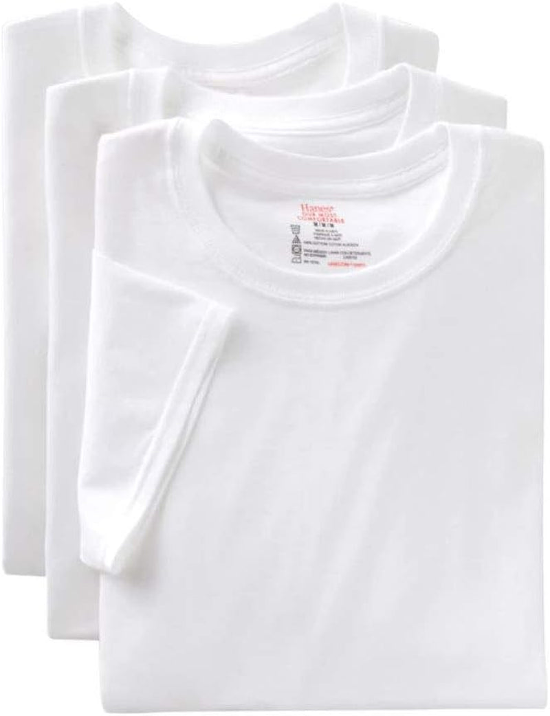 Cotton Modal Men'S 3-Pack Freshiq Crew Neck Tee, White