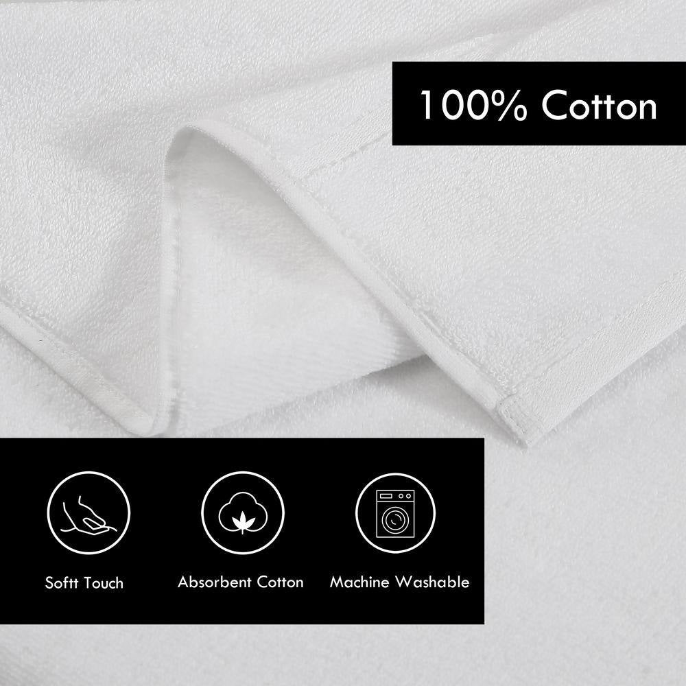 Modern Lux White Cotton 3-Piece Towel Set
