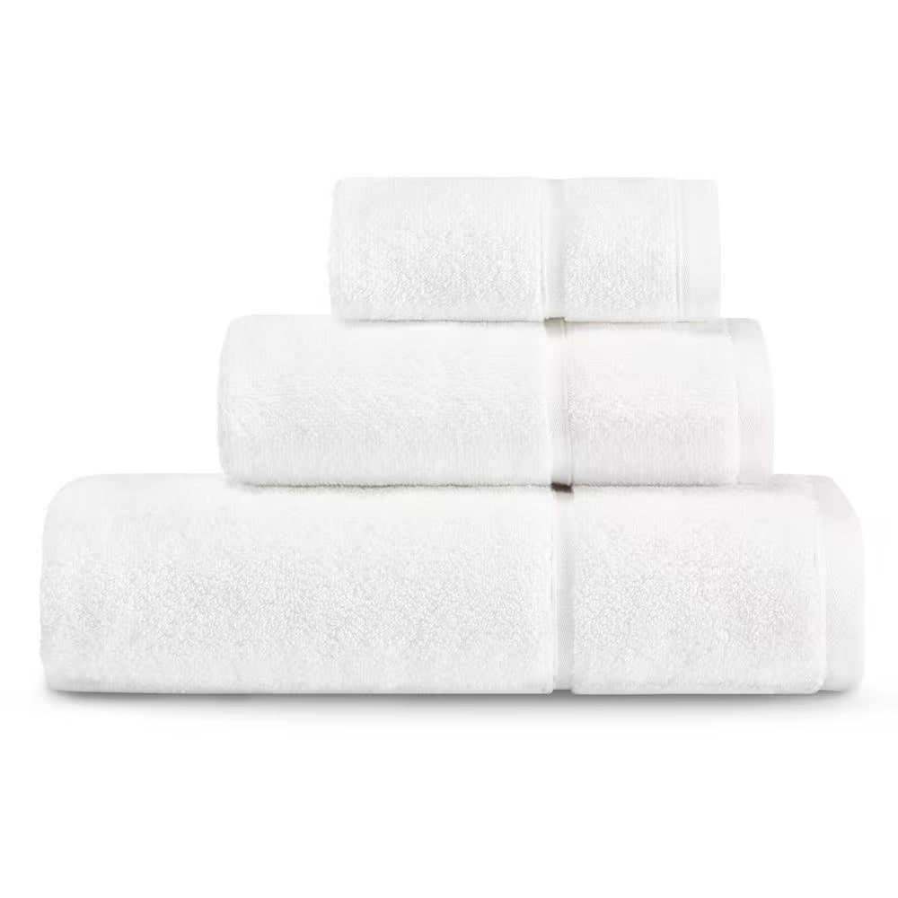 Modern Lux White Cotton 3-Piece Towel Set