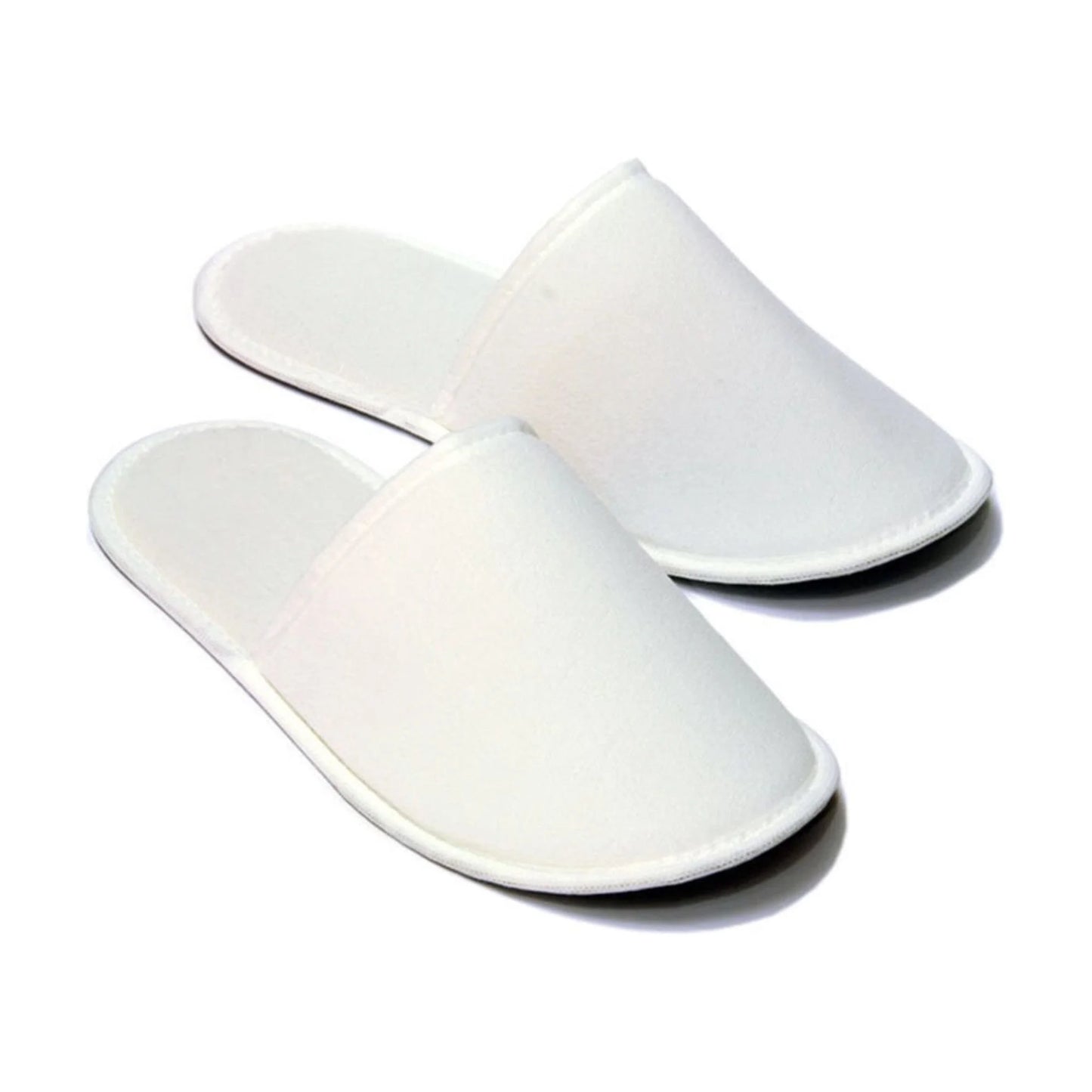 Fabric Packed Terry Cotton Disposable Hotel Slippers for Airbnb Spa Wedding Guests Adult Men Women Size 10-11, White