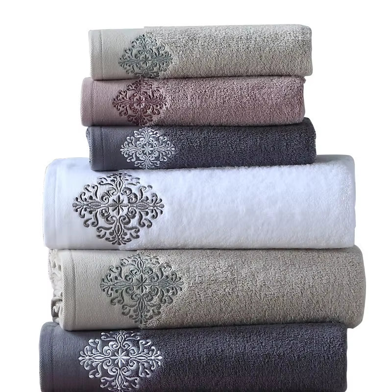 New Luxury Embroidery Adult Bath Towels Bathroom 140*80 Cm Large Soft Cover Hotel for Home Blanket Decoration Terry Wedding Gift