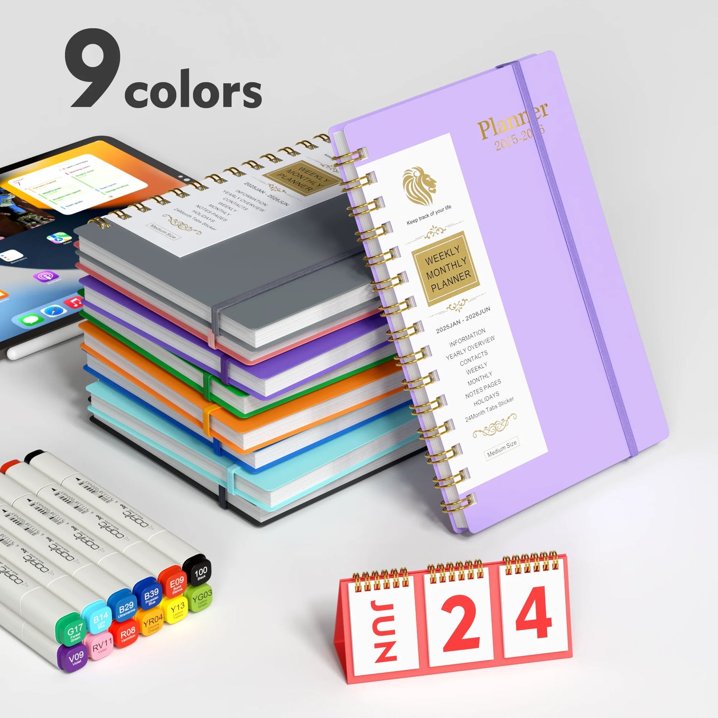 2025-2026 Planner - Academic Weekly & Monthly Planner 2025-2026 with Monthly Tabs, 5.6" X 8.2", Jan. 2025 - Jue 2026, Flexible Cover, Wirebound Month Label