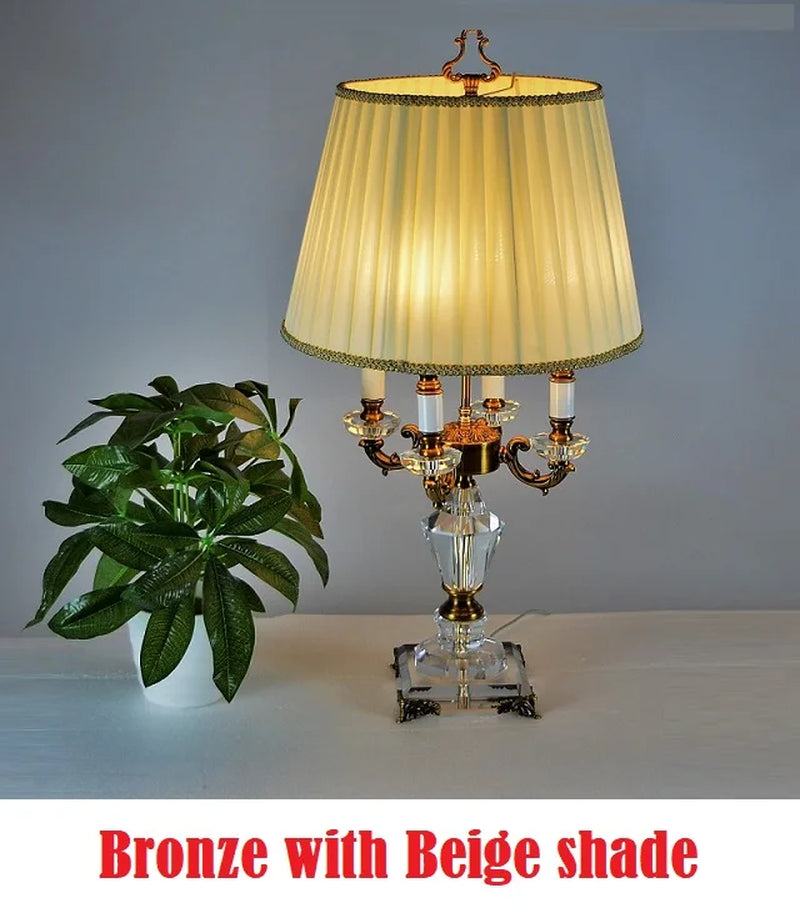 Luxury Crystal Table Lamp Lighting Bedroom Bedside Lights Luxury Fashion Crystal Lamp Abajur Bedside Hotel Room K9 Luxury
