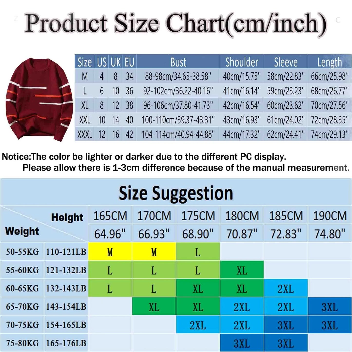 2022 New Men Parka Jackets Male Autumn and Winter Wool Sweater round Neck Pullover Bottoming Shirt Color Matching All Matching High Neck Top