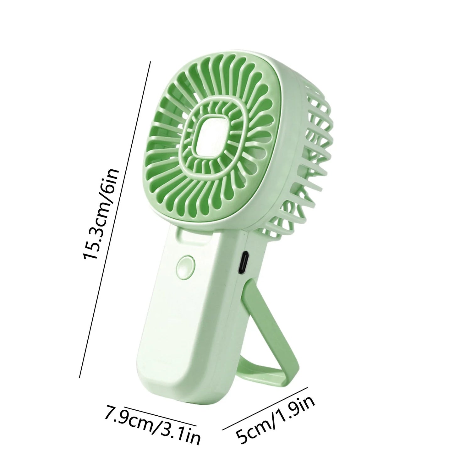 Summer Fan Portable Air Conditioners Fan Outdoor Air Condioner Usb Rechargeable Small Ceiling Fan, for Home Office Bedroom Desktop Fan (Green)