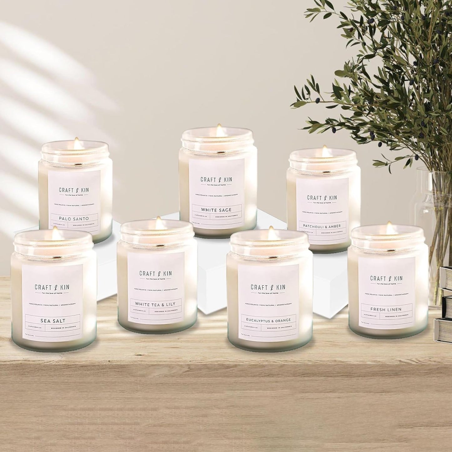 Patchouli & Amber Scented Candle | 8 Oz 45 Hour Long Lasting | Classic Soy Spring Scented Candles Wood Wick | Made with Natural Soy | Gifts for Men and Women