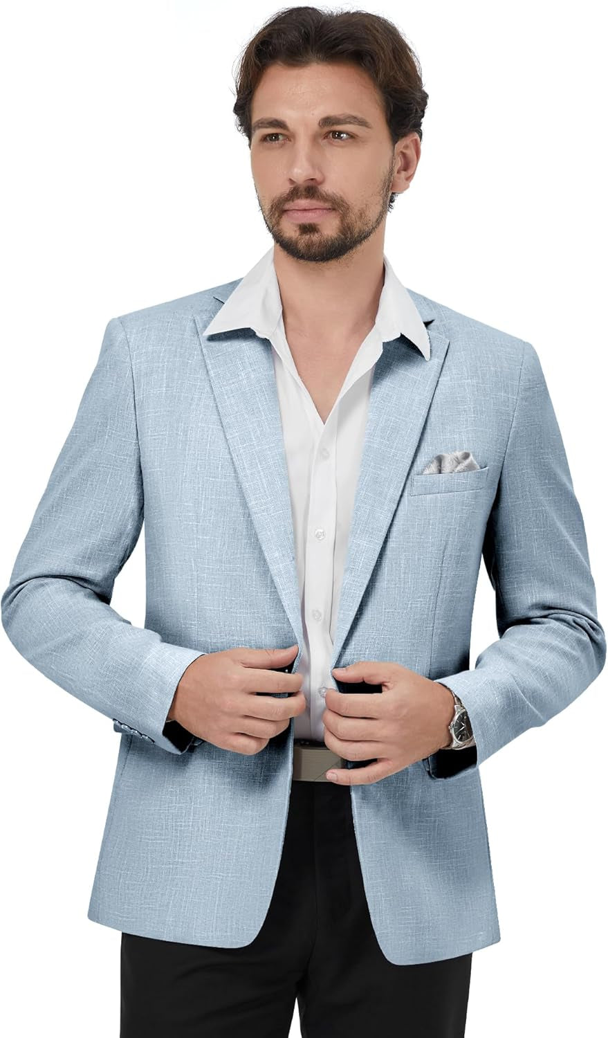 Men'S Slim Fit Blazer Jackets Suit One Button Lightweight Sport Coats Casual Blazer