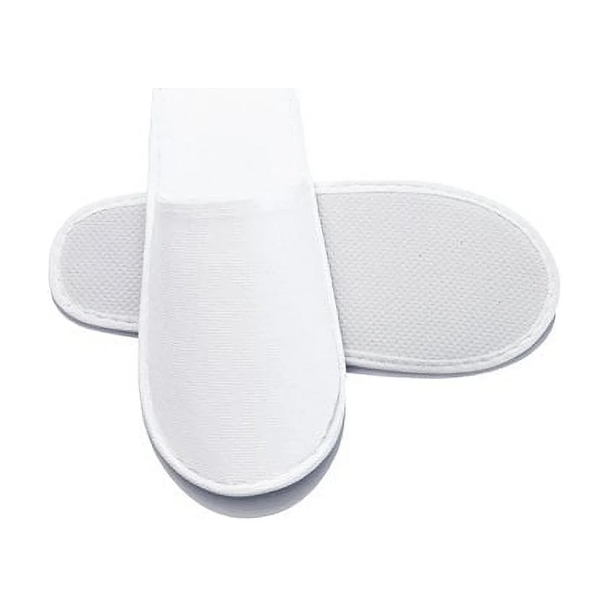 Fabric Packed Terry Cotton Disposable Hotel Slippers for Airbnb Spa Wedding Guests Adult Men Women Size 10-11, White