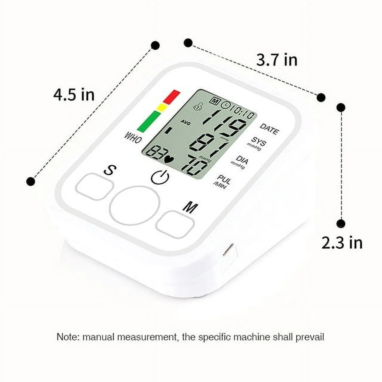 Blood Pressure Monitor Upper Arm Automatic Digital BP Monitor Adjustable Large Cuff, Monitoring Meter for Home Use