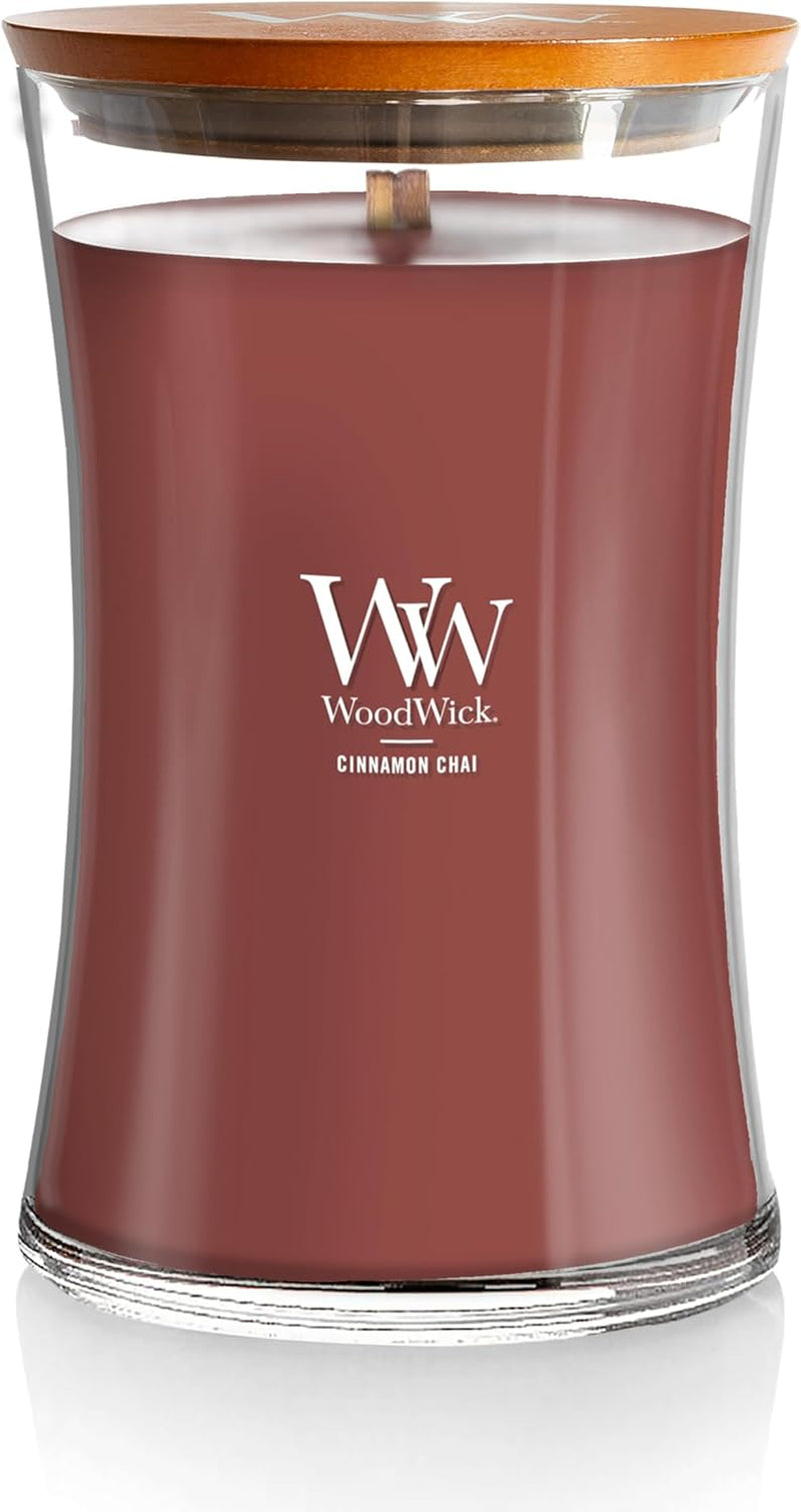 Cinnamon Chai Scented Large Hourglass Candle, Crackles as It Burns, Perfect for Gifting, 21Oz
