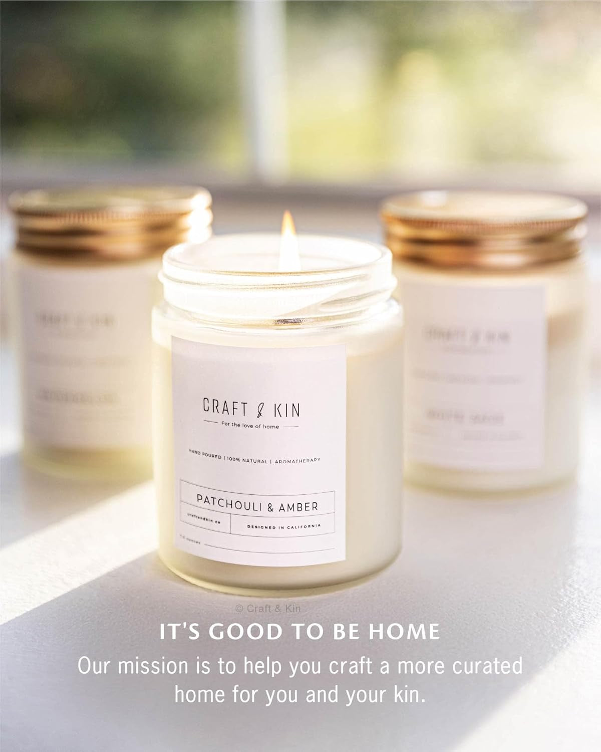 Patchouli & Amber Scented Candle | 8 Oz 45 Hour Long Lasting | Classic Soy Spring Scented Candles Wood Wick | Made with Natural Soy | Gifts for Men and Women