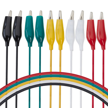 WG-026 10 Pieces and 5 Colors Test Lead Set & Alligator Clips,20.5 Inches / 22 AWG Wire (5 Pack)