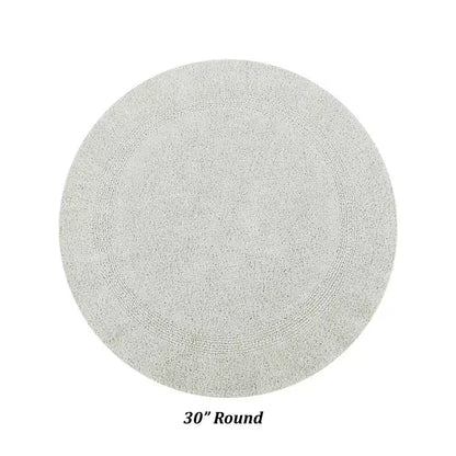 Lux Collection Ivory 30 In. X 30 In. 100% Cotton Reversible Race Track Pattern Bath Rug