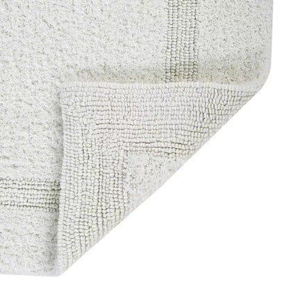 Lux Collection Ivory 30 In. X 30 In. 100% Cotton Reversible Race Track Pattern Bath Rug