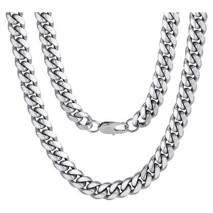 Men Jewelry Hiphop Cuban Chain Stainless Steel Necklace 26Inch 10MM Silver Color Mens Gifts for Dad