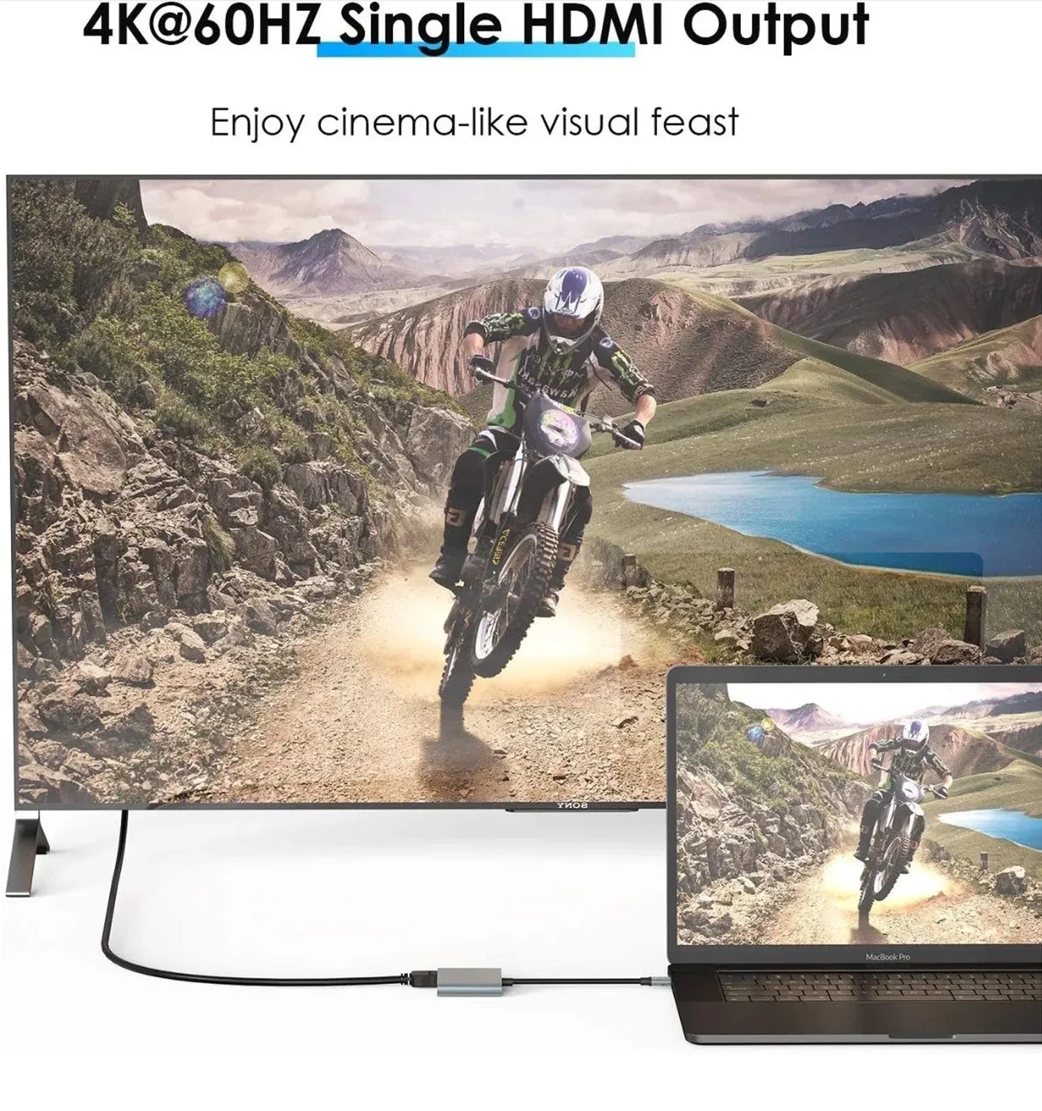 USB C to Dual HDMI Adapter, 2 in 1 USB C Dual HDMI Monitor Adapter 4K@60Hz,Usb C Hub to 2 HDMI Splitter Dual Monitors Adapter for Macbook/Chromebook Pixel/Lenovo/Surface