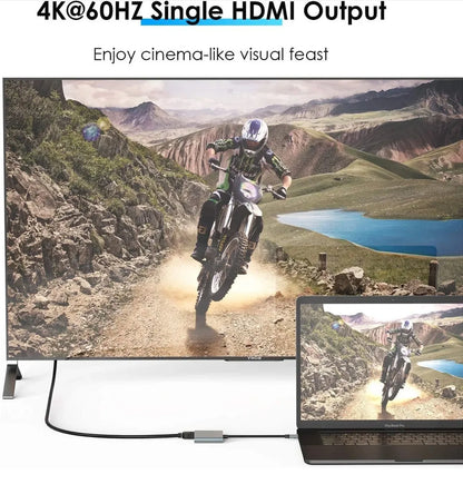 USB C to Dual HDMI Adapter, 2 in 1 USB C Dual HDMI Monitor Adapter 4K@60Hz,Usb C Hub to 2 HDMI Splitter Dual Monitors Adapter for Macbook/Chromebook Pixel/Lenovo/Surface