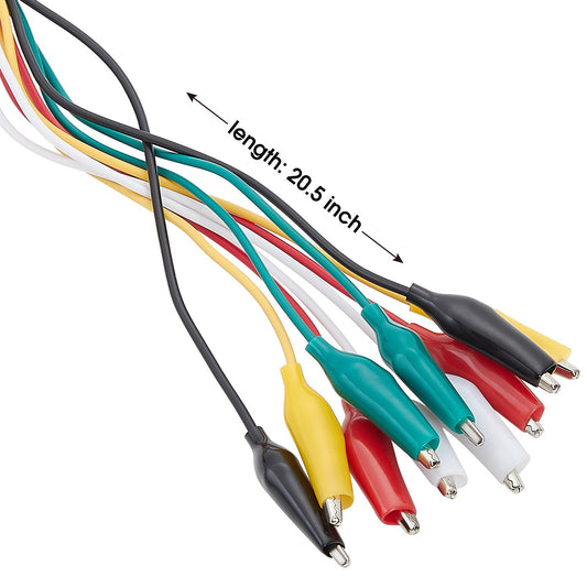 WG-026 10 Pieces and 5 Colors Test Lead Set & Alligator Clips,20.5 Inches / 22 AWG Wire (5 Pack)