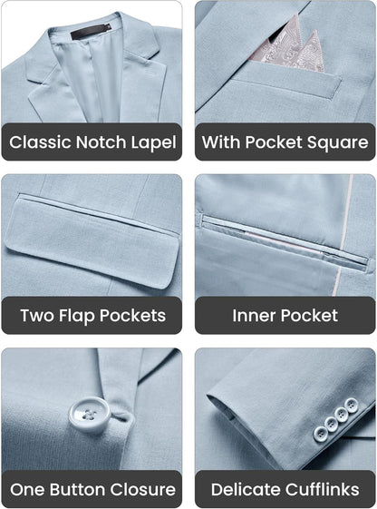 Men'S Slim Fit Blazer Jackets Suit One Button Lightweight Sport Coats Casual Blazer