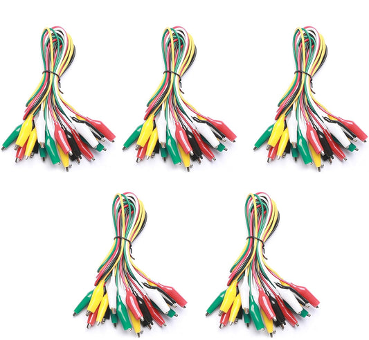 WG-026 10 Pieces and 5 Colors Test Lead Set & Alligator Clips,20.5 Inches / 22 AWG Wire (5 Pack)