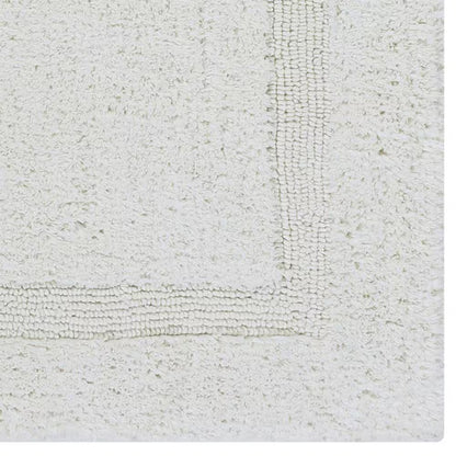 Lux Collection Ivory 30 In. X 30 In. 100% Cotton Reversible Race Track Pattern Bath Rug