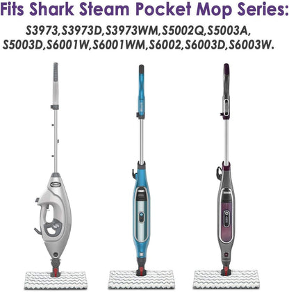 2 Pack of Steam Mop Pad for Shark Genius Lift-Away Pro S5003D S5002Q S5003A S6001W S6001WM S6002 S6002C S6003D S6003 S3973 S3973D S3973WM, Washable Reusable Replacement Mop Head by