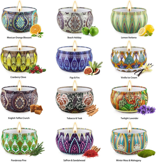 Candles Gifts for Women, 12 Pack Soy Wax Candles for Home Scented, Birthdays Thank You Mothers Day Gifts for Women Mom Who Have Everything