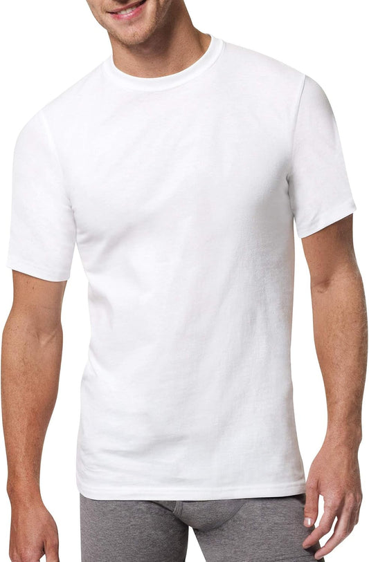 Cotton Modal Men'S 3-Pack Freshiq Crew Neck Tee, White