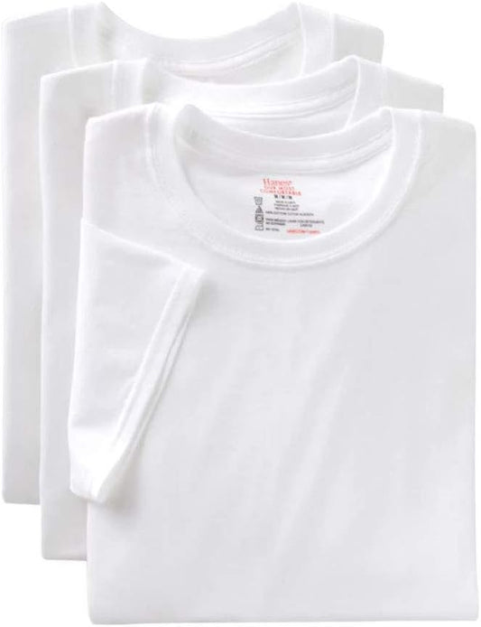Cotton Modal Men'S 3-Pack Freshiq Crew Neck Tee, White