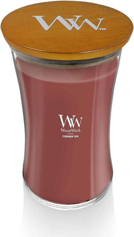 Cinnamon Chai Scented Large Hourglass Candle, Crackles as It Burns, Perfect for Gifting, 21Oz
